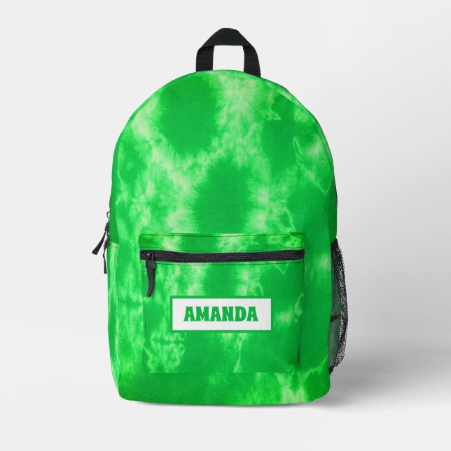 Personalisierte grüne Gefärbte Krawatte Bedruckter Rucksack (Vorderseite)