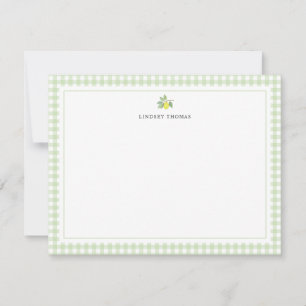 Personalisierte grüne Gingham-Rahmen-Limonade Mitteilungskarte