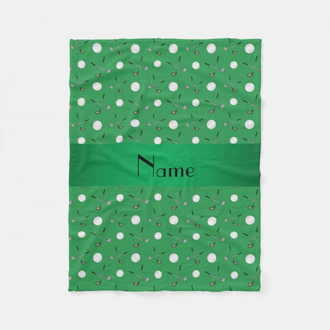 Personalisierte grüne Golfnamensbälle Fleecedecke (Vorderseite)