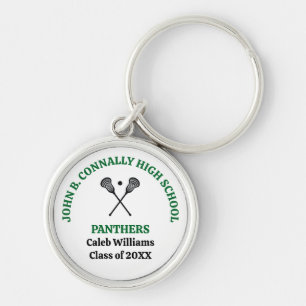 Personalisierte Grüne High School Lacrosse-Mannsch Schlüsselanhänger