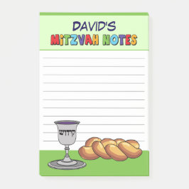 Personalisierte Grüne Kinder Mitzwa Post-it Klebezettel