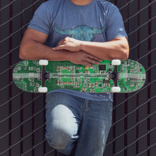 Personalisierte grüne Leiterplatte für IT-Experten Skateboard