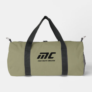 Personalisierte grüne Monogrammbezeichnung Minimal Duffle Bag