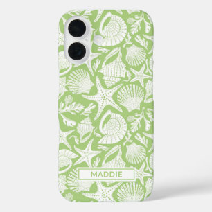 Personalisierte grüne Muscheln iPhone 16 Hülle