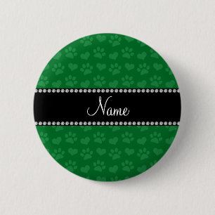 Personalisierte grüne Namensherzen und Button