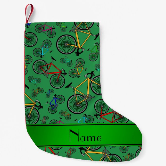 Personalisierte grüne Straßenbahn Kleiner Weihnachtsstrumpf (Vorderseite)