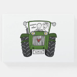 Personalisierte Grüne Traktorandenhochzeit Gästebuch