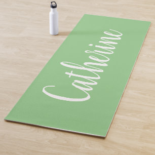 Personalisierte grüne Yoga-Matte mit Namen Yogamatte