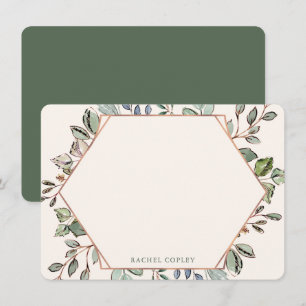 Personalisierte Grünflächen Blätter Elegante Maggi Mitteilungskarte