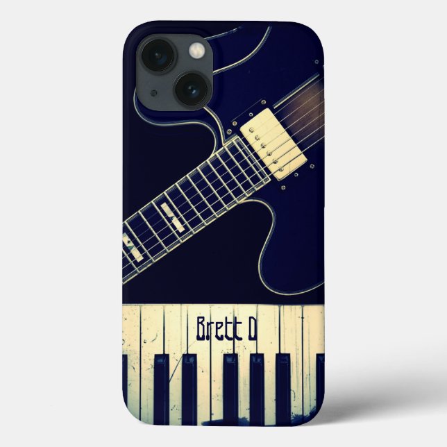 Personalisierte Grunge Piano Keyboard Gitarre Case-Mate iPhone Hülle (Rückseite)