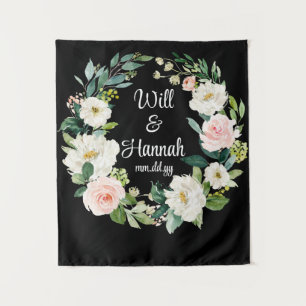 Personalisierte Grünpflanzen-Hochzeitsempfangs-Fot Wandteppich