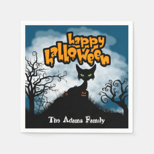Personalisierte Gruselige Frohe Halloween-Party Serviette