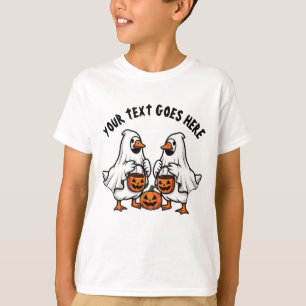 Personalisierte gruselige Geister-Gänse Halloween- T-Shirt
