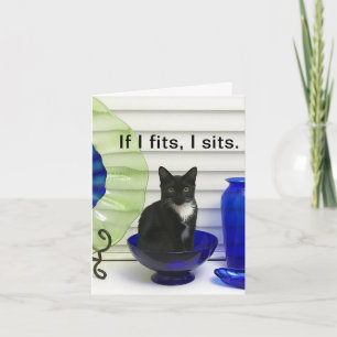 Personalisierte Grußkarte mit Tuxedo-Katze Karte