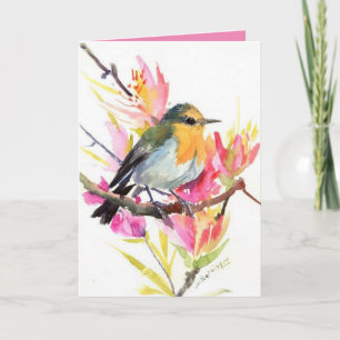 Personalisierte Grußkarte - Sommer-Robin Karte