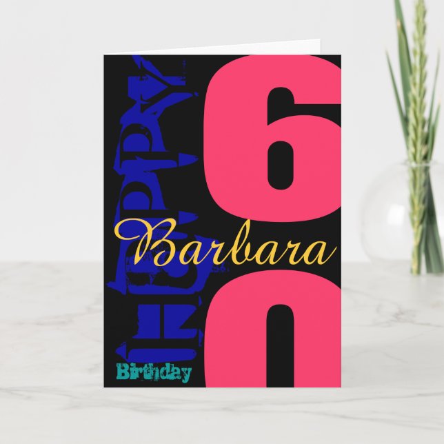 Personalisierte Grußkarte zum 60. Geburtstag POP Karte (Vorderseite)