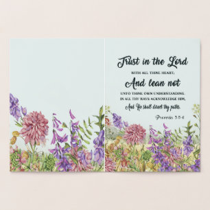 Personalisierte Grußkarten mit Blumen und Bibelver Folienkarte