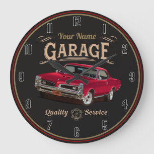 Personalisierte GTO-Klassiker-Autogarage Große Uhr