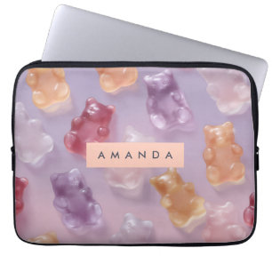Personalisierte Gummibärmuster Laptopschutzhülle