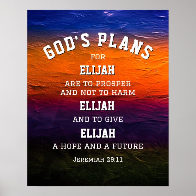 Personalisierte GÜTER PLANS Jeremiah 29:11 Christl Poster (Vorne)