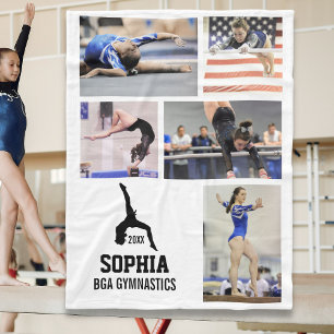 Personalisierte Gymnastik 5 Jahr der Fotocollage Fleecedecke