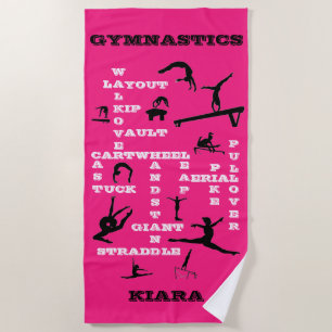 Personalisierte Gymnastik Crosswords Strand Handtu Strandtuch