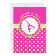 Personalisierte Gymnastik Rosa grüne Polka-Punkte