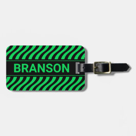 Personalisierte H Bar Green Wave Gepäckanhänger