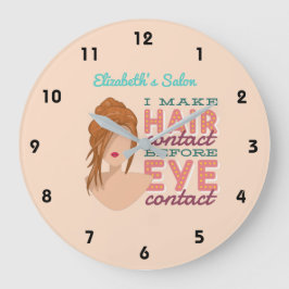 Personalisierte Haare Stylist RETRO Salon Cartoon  Große Wanduhr