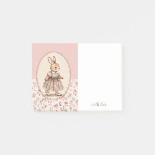 Personalisierte Haftnotizen, Vintage Floral Rabbit Post-it Klebezettel