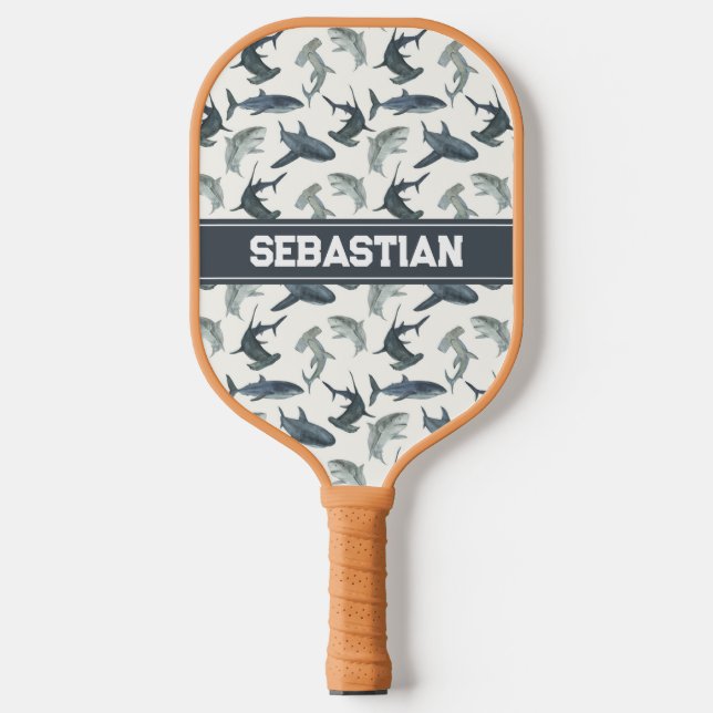 Personalisierte Haifische Pickleball Paddle - Beac (Vorderseite)