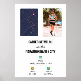 Personalisierte Halbmarathon-Finisher-Karte Poster