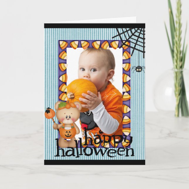 Personalisierte Halloween-Baby-Foto-Karte Karte (Vorderseite)