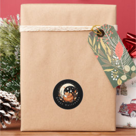 Personalisierte Halloween Fox und Ghost Runder Aufkleber