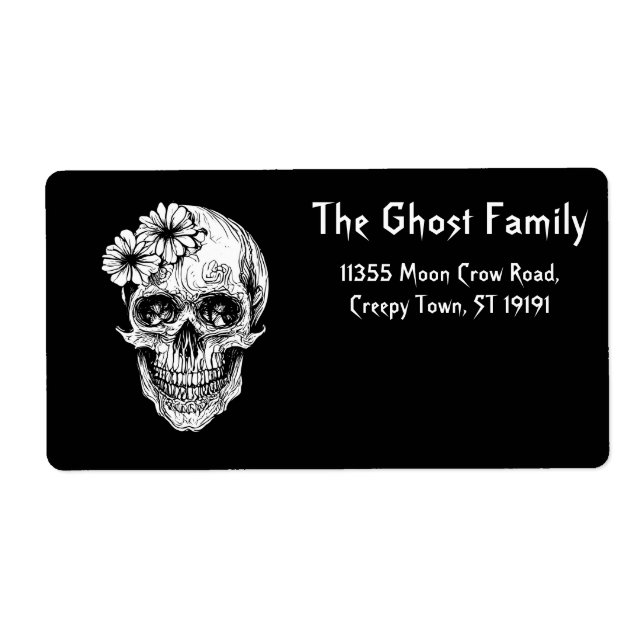Personalisierte Halloween Ghosts Skull Floral (Vorne)