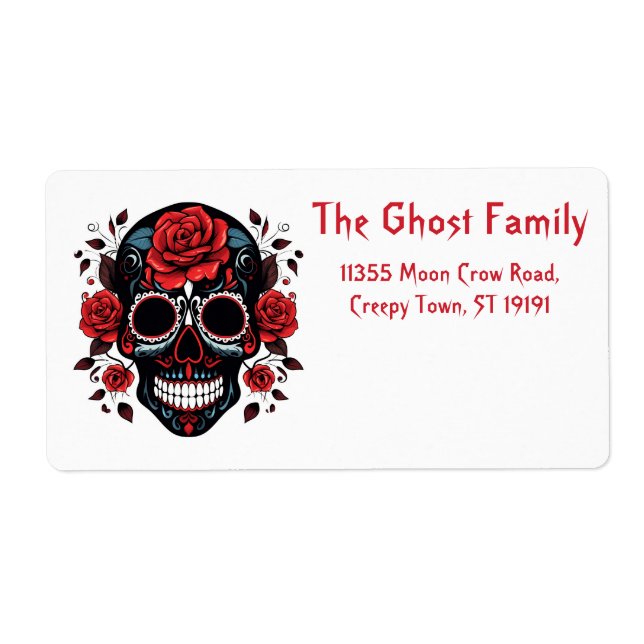 Personalisierte Halloween Ghosts Skull Floral (Vorne)