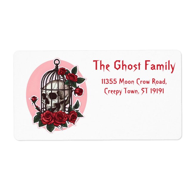 Personalisierte Halloween Ghosts Skull Floral (Vorne)