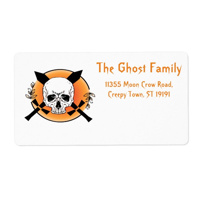 Personalisierte Halloween Ghosts Skull Floral (Vorne)