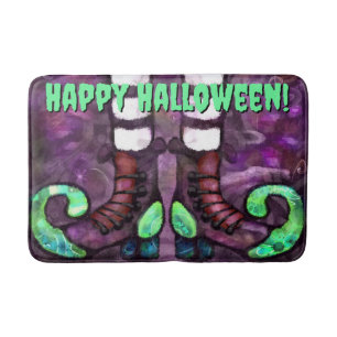 Personalisierte Halloween-Hexenstiefel Badematte