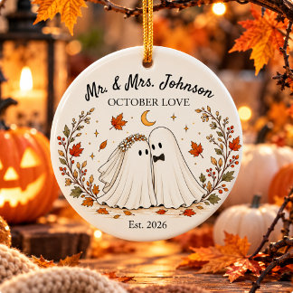 Personalisierte Halloween-Hochzeit Keramik Ornament