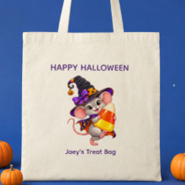 Personalisierte Halloween-Maus mit Candy Corn Tragetasche