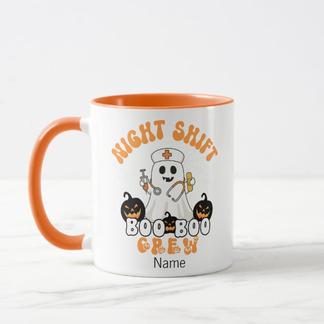 Personalisierte Halloween Nurse - BOO-BOO-Crew Tasse (Links)