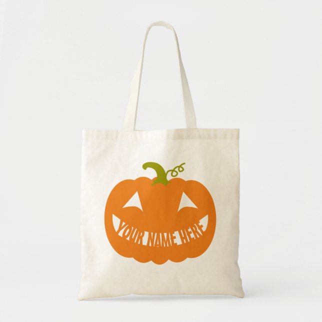 Personalisierte Halloween Pumpkin Tote Bag Tragetasche (Vorne)