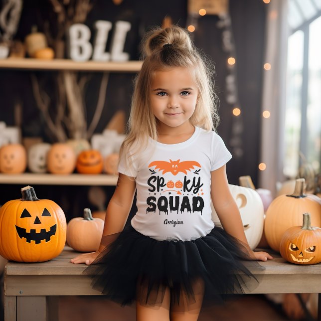 Personalisierte Halloween-Saisonkinder T-Shirt (Spooky squad personalized Halloween season kids T-Shirt)