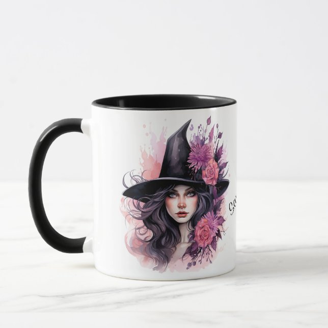 Personalisierte Halloween Schöne Hexe Tasse (Links)