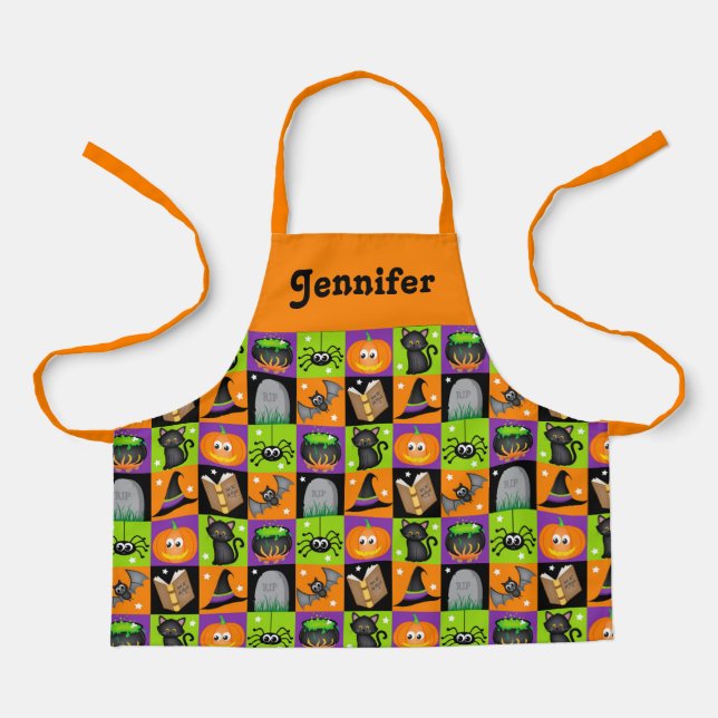 Personalisierte Halloween-Schürze für Kinder Schürze (Vorderseite)