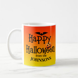 Personalisierte Halloween-Sticker: Familienname hi Kaffeetasse