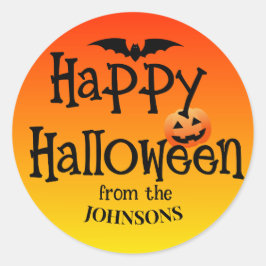 Personalisierte Halloween-Sticker: Familienname hi Runder Aufkleber