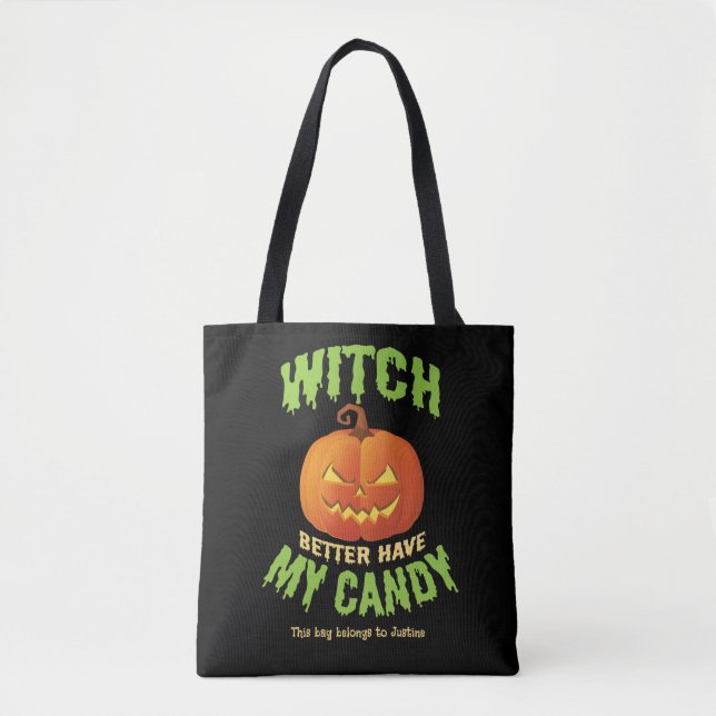 Personalisierte Halloween-Tasche (Vorderseite)