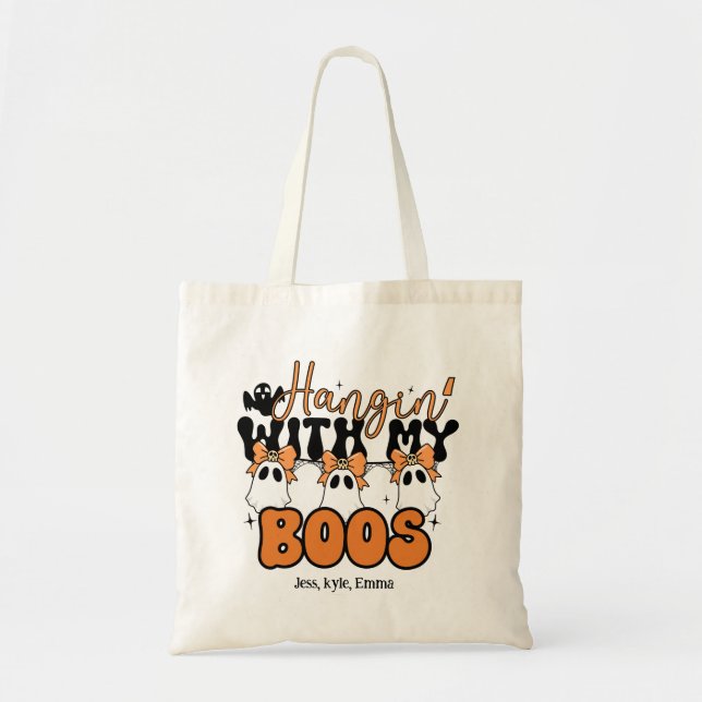 Personalisierte Halloween-Tasche - Hangin" mit mei Tragetasche (Vorne)